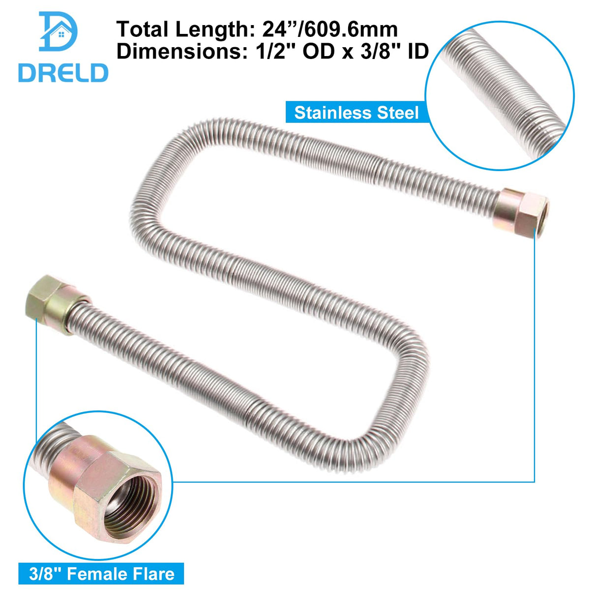 DRELD brass-plastic-stainless-steel assembly designed for outdoor durability.