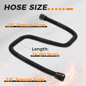 DRELD flexible gas line assembly shows durable fittings