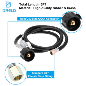 DRELD LP propane hose with regulator delivers steady fuel supply for fire pits.