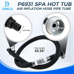 DRELD P6931 inflation hose with quick-connect ends for tool-free setup.