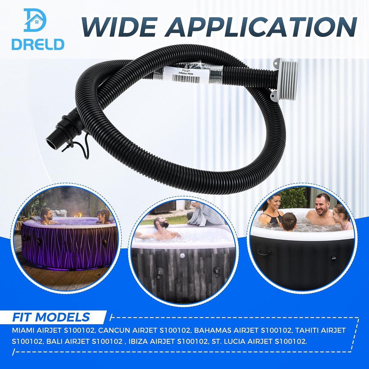 DRELD P6931 PVC hose delivers durable, leak-resistant spa inflation.