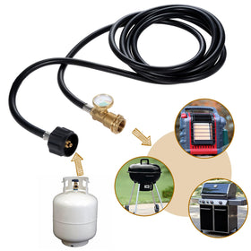 DRELD RV camping setup with extended hose for safer maneuvering near vehicle
