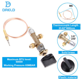 DRELD whistle-free gas line 24inch for quieter ignition and operation.