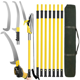 Dremmt 27ft pole saw extendable system for tall branch pruning