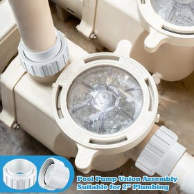 Dreyoo 2-inch PVC union kit offers high resistance to heat and chemicals.