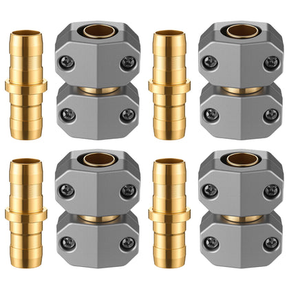 Dreyoo metal hose mender four-pack with aluminum body for durable outdoor repairs.