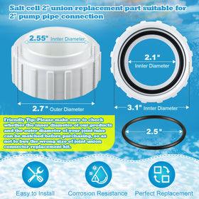 Dreyoo 4-piece 2-inch union kit socket connectors for easy setup.