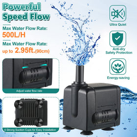 Dreyoo versatile fountain suitable for bird baths, feeders, and small aquariums.