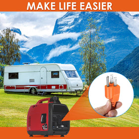 Dreyoo compact orange grounding plug ensuring floating-neutral safety during portable power use.