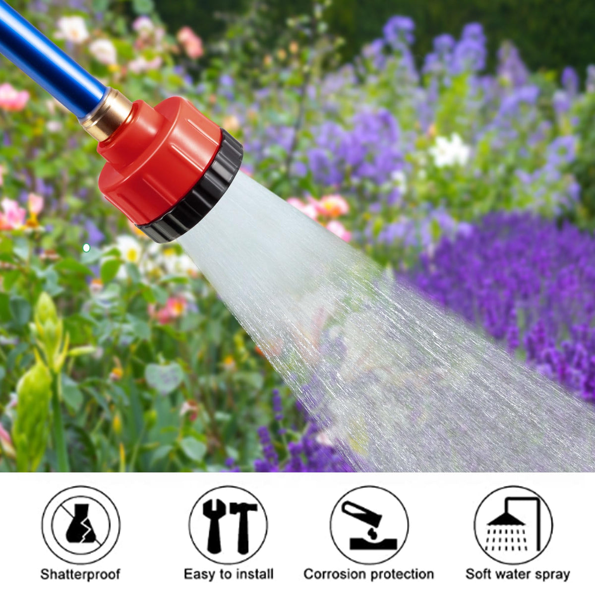Dreyoo easy-install nozzle attaches quickly to hose.