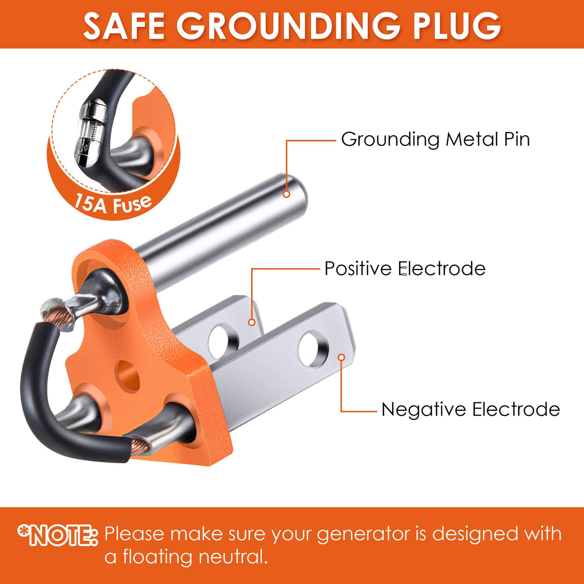 Dreyoo compatible with EcoFlow Honda Champion generators for reliable ground bonding.