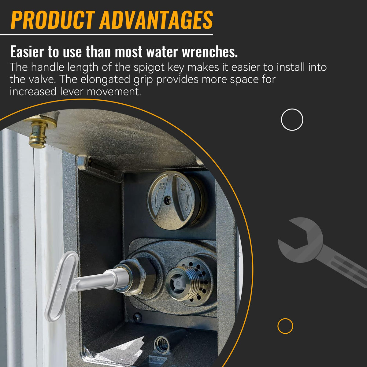 Dreyoo hydrant key featuring durable all-metal construction