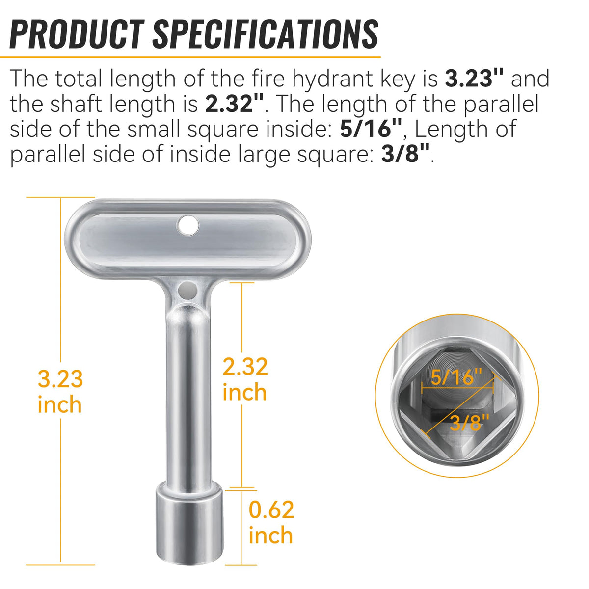 Dreyoo hydrant key two-pack for convenient backups