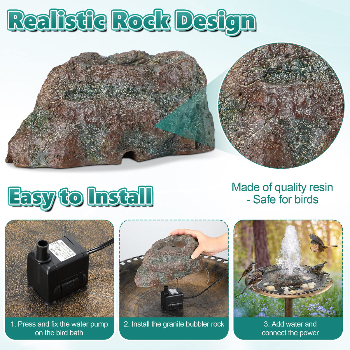 Dreyoo safe materials keep birds safe and maintain color.