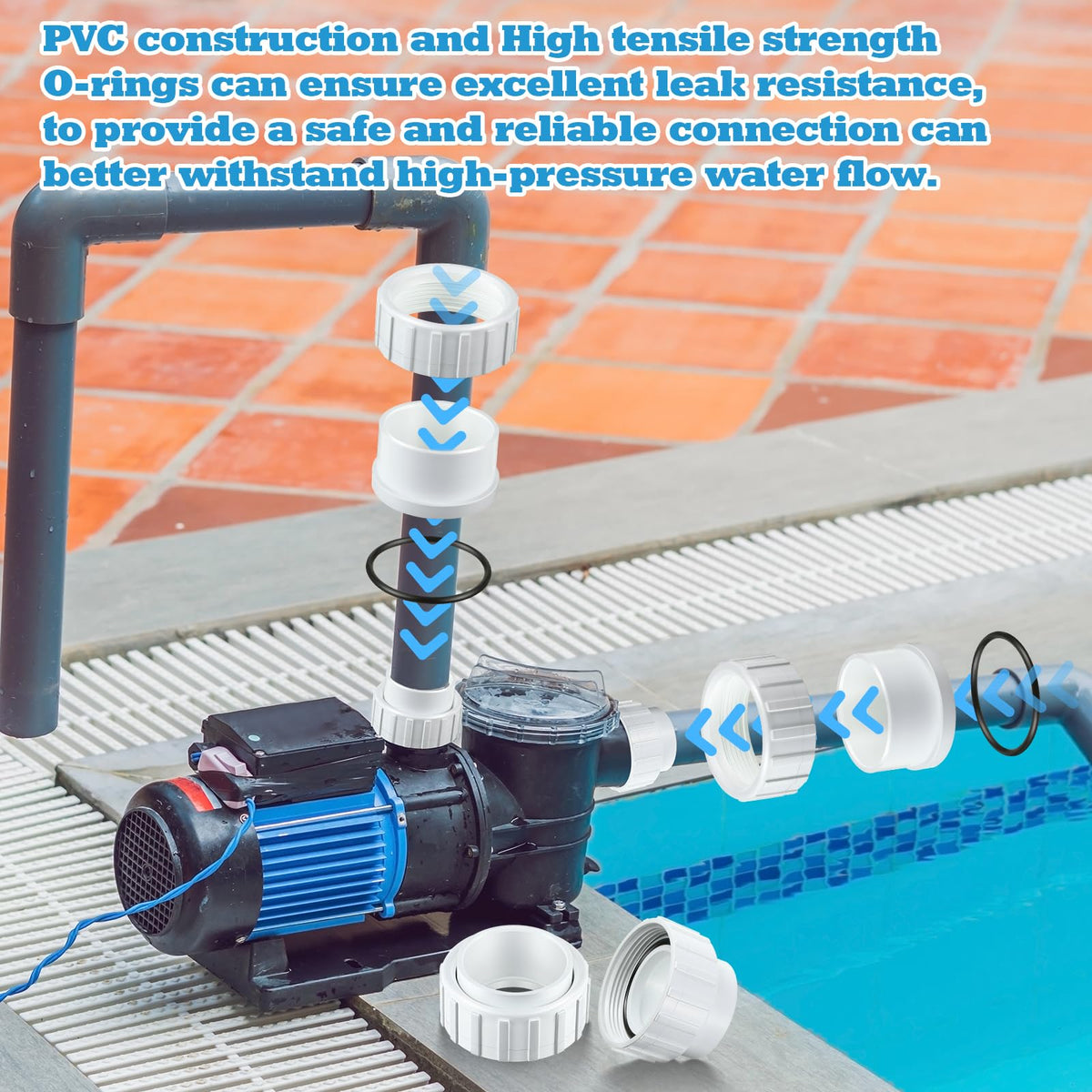 Dreyoo salt cell union kit installation aids quick pool setup.