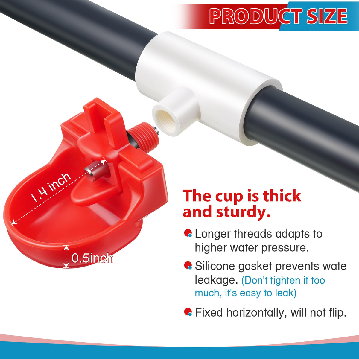 Dreyoo clamps secure the pipes for a leak-free setup.