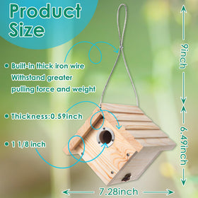 Dreyoo Wren House crafted from solid pine wood for outdoor durability.