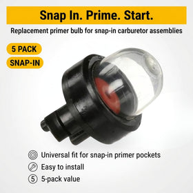 DRILAX snap-in fit primer bulb close-up showing easy, tool-free installation.