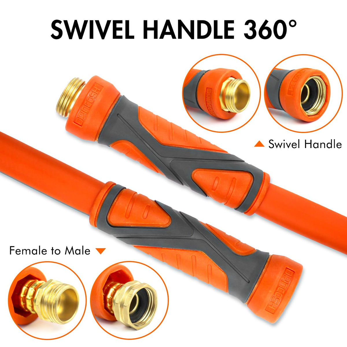 DRINCOSH kink-free hose ensures smooth spraying around plants and patios.