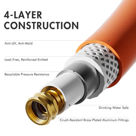 DRINCOSH swivel-handle hose provides tangle-free use during watering and washing.