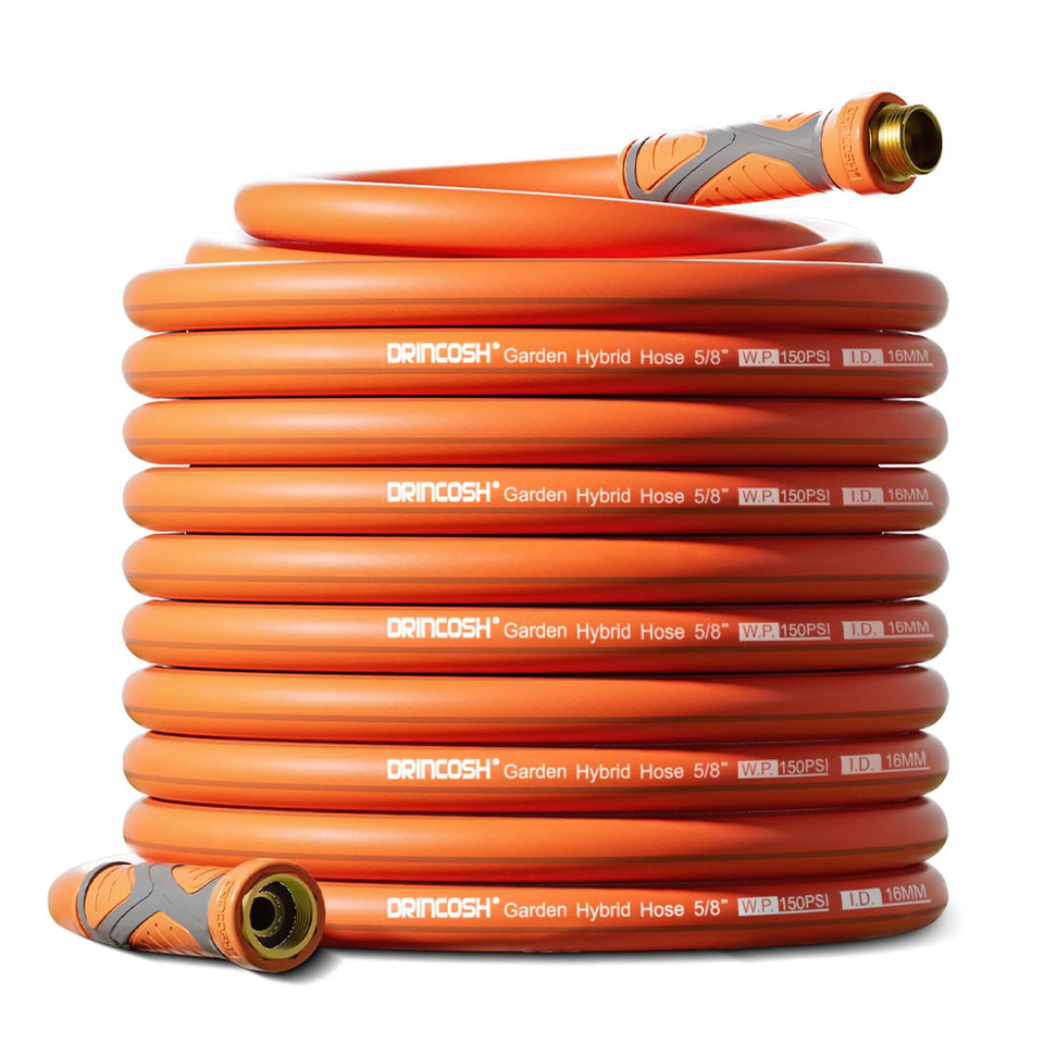 DRINCOSH water hose 100ft for easy gardening and patio cleaning with long reach.