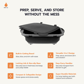 Drip EZ locking lid keeps contents secure during transport.