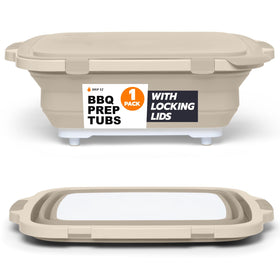 Drip EZ Collapsible BBQ Prep Tub with cutting board for stable meal prep
