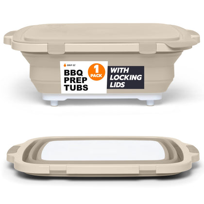 Drip EZ Collapsible BBQ Prep Tub with cutting board for stable meal prep
