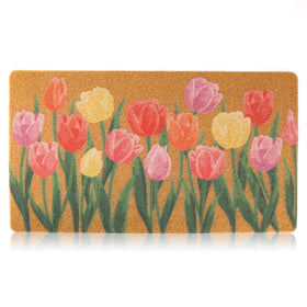 Dripykiaa front door mat with tulip design adds curb appeal and durability.