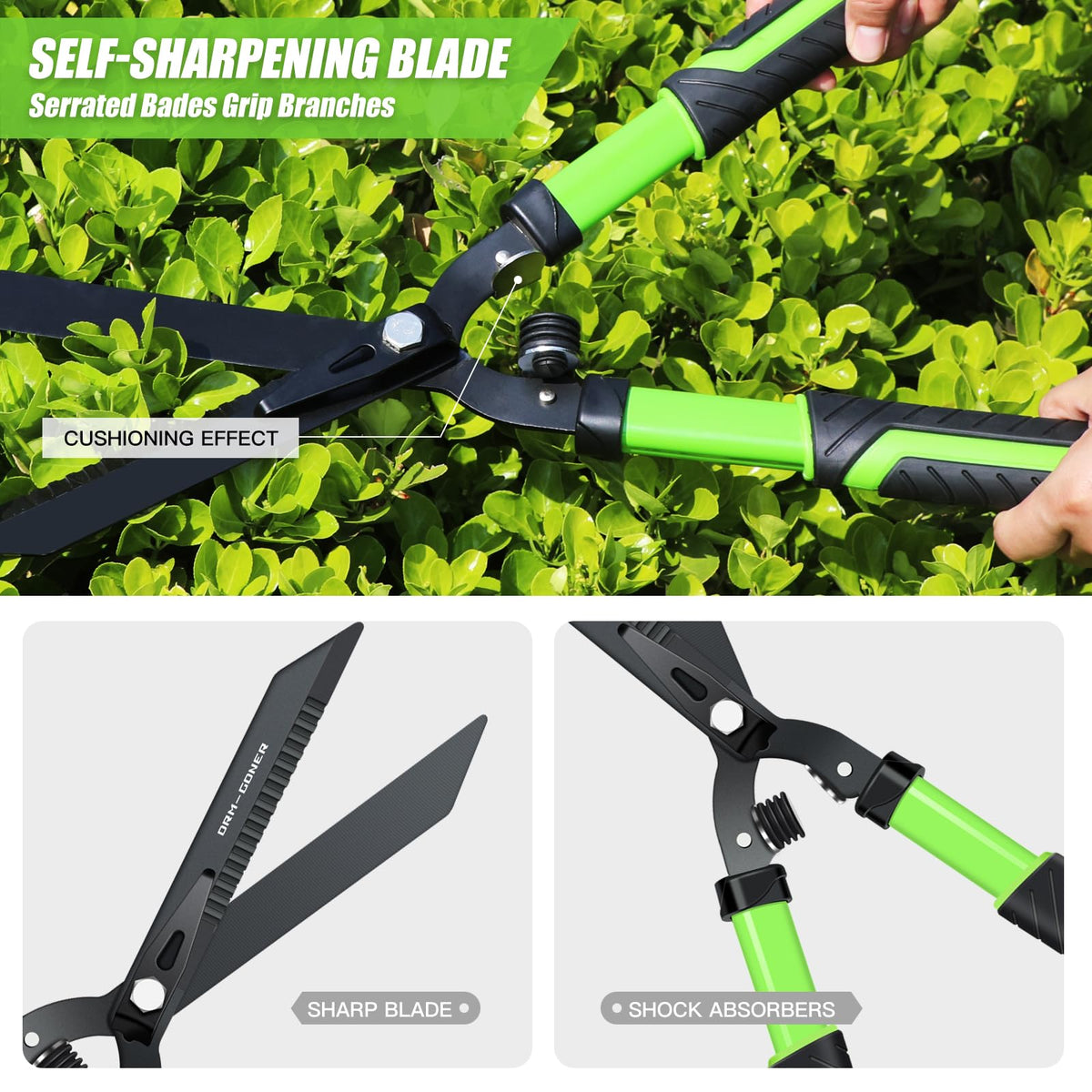 DRM-GDNER ergonomic PP+TPR handle enhances grip and control