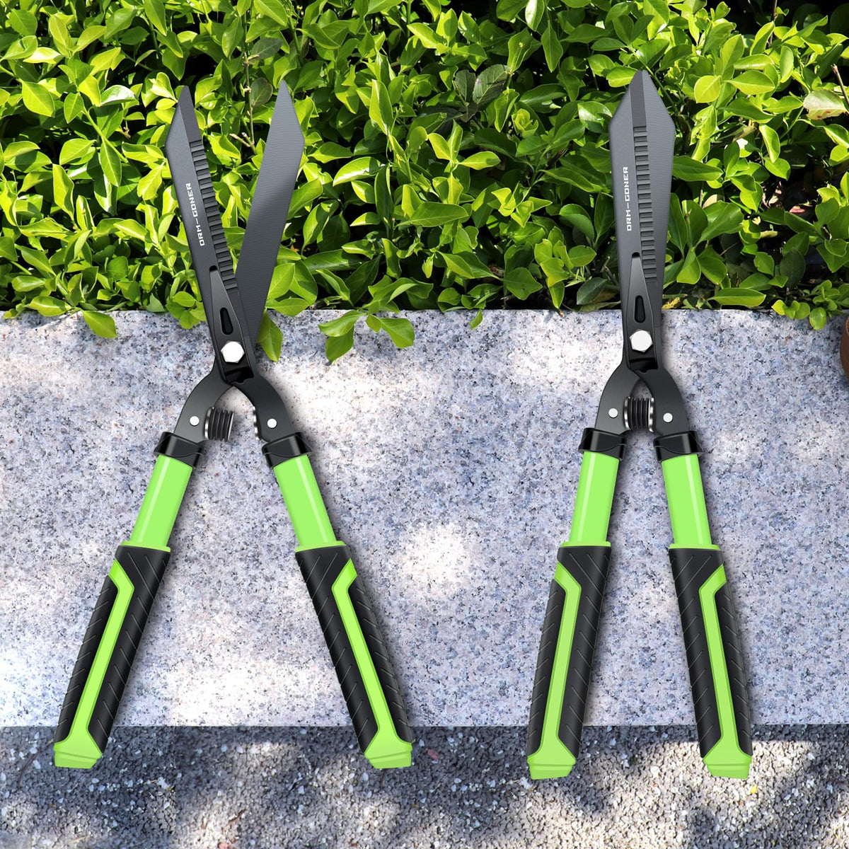DRM-GDNER garden tool in action enabling neat hedges