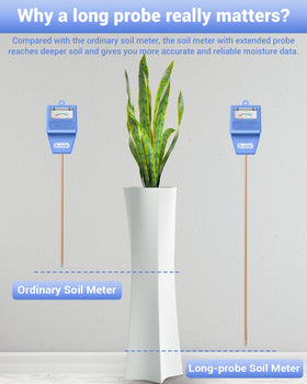 Dr.meter color-coded scale displays moisture levels for easy interpretation.
