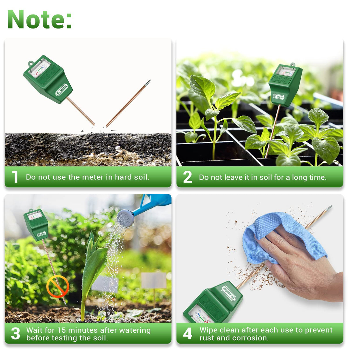 Dr.meter root-friendly probe design preserves plant health during testing