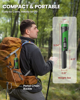DR.ÖTEK pinpointer with textured rubber handle ensures a secure grip