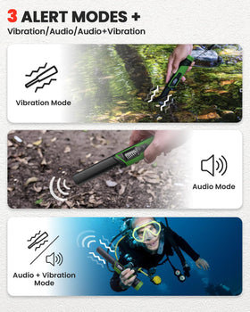 DR.ÖTEK pinpointer offers three modes for adaptable feedback in different environments