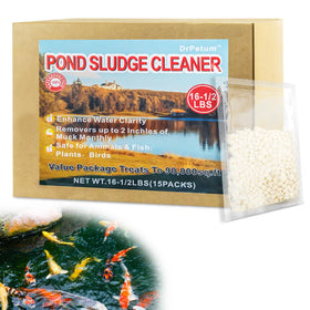 DrPetum Muck Reducer tablets in packaging for easy pond care.