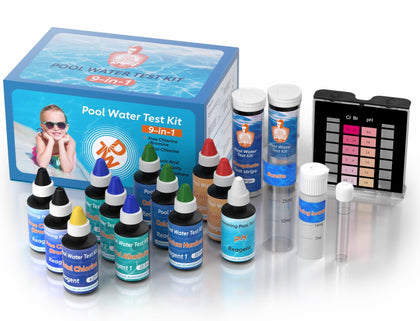 Dr.Tim.Wang 9 Way Pool Test Kit front view for quick water balance checks