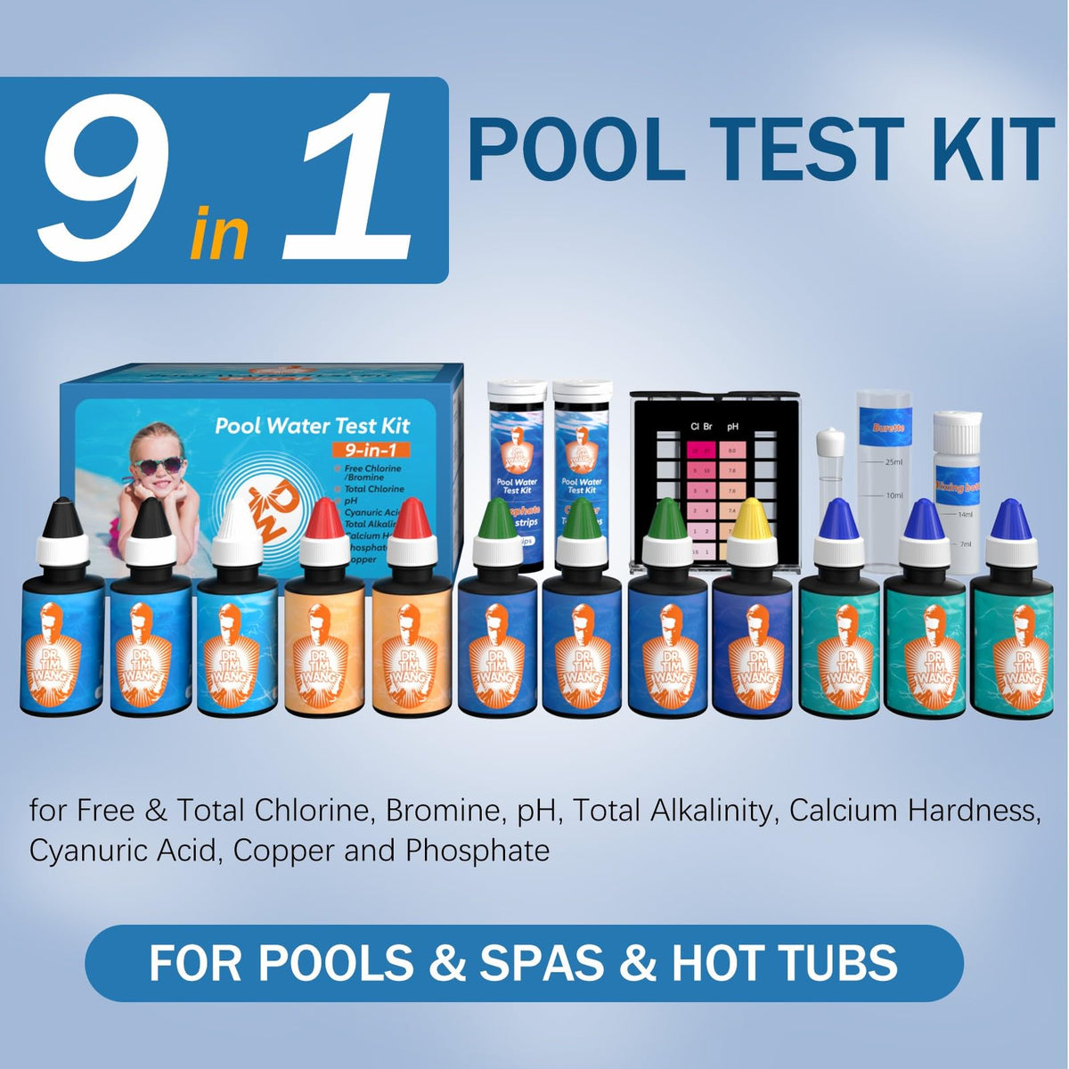 Dr.Tim.Wang 9 Way Test Tank with reagents for easy sample testing