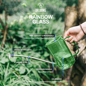 DR.UANG green watering can featuring a rainbow design for modern decor