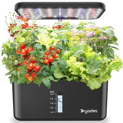 Dryades 10-pod indoor garden enables year-round, soil-free herb growth.