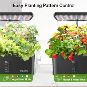 Dryades height-adjustable planting board grows with plants for best spacing.
