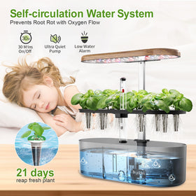 DRYADES water reservoir and circulation system keeps nutrient solution fresh for thriving roots