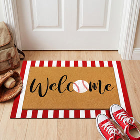 Drydiet baseball doormat non-slip rubber bottom keeps mat in place.
