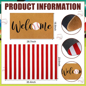 Drydiet baseball doormat two-piece set display enhances curb appeal.