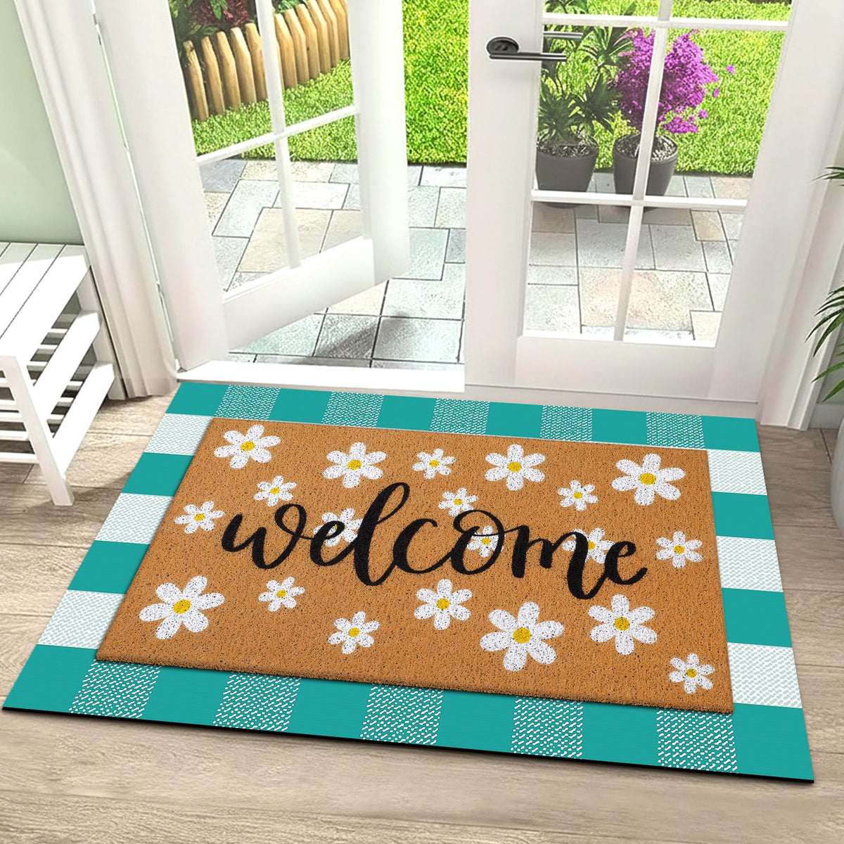 Drydiet front door spring decor creates a warm, welcoming entry.