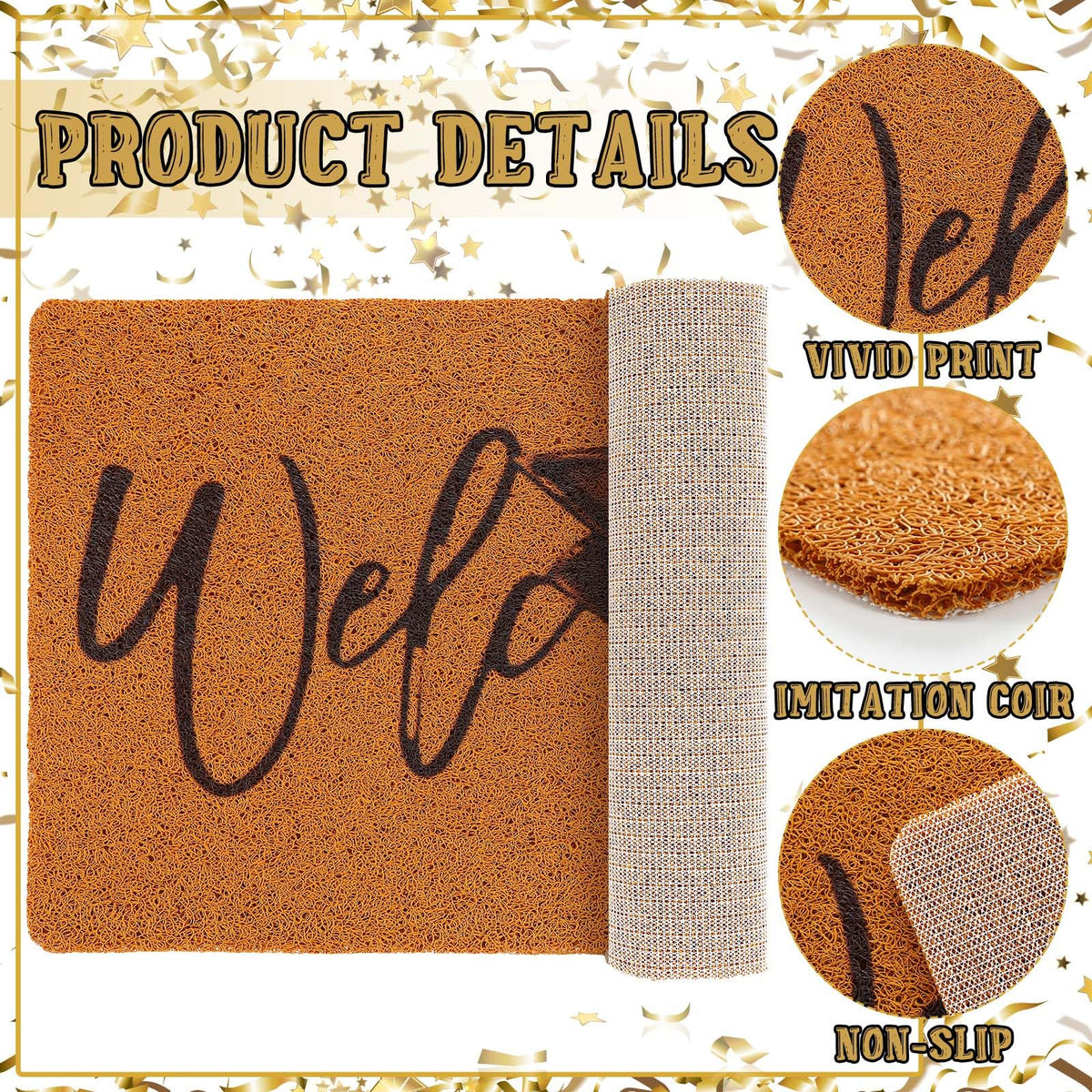 Non-slip rubber backing keeps the Drydiet doormat in place on entry floors.