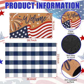 Drydiet outdoor front door mat with fireworks design for July celebrations.