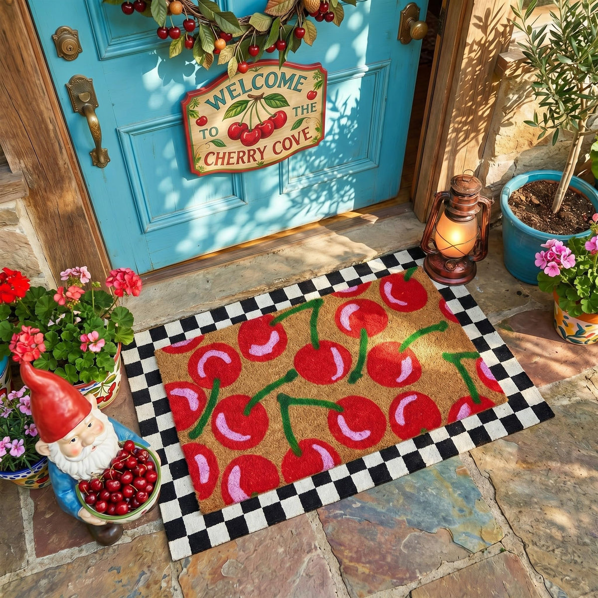 Drydiet plaid base mat features a classic checkered look