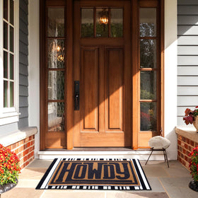 Drydiet Western Howdy top layer doormat features mud scraping to keep floors cleaner.
