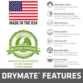 Drymate durable multi-size plant coaster set protects interiors and exteriors.